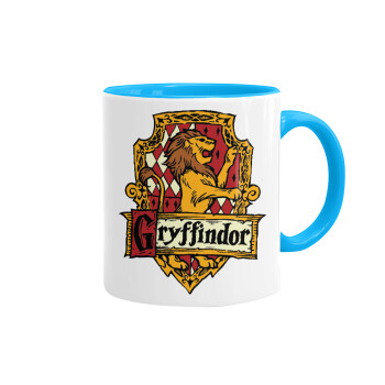 Gryffindor, Harry potter, Κούπα χρωματιστή γαλάζια, κεραμική, 330ml