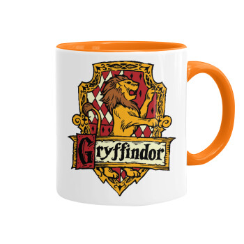 Gryffindor, Harry potter, Κούπα χρωματιστή πορτοκαλί, κεραμική, 330ml