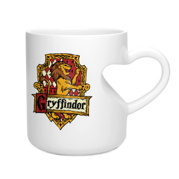 Gryffindor, Harry potter, Κούπα καρδιά λευκή, κεραμική, 330ml