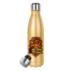 Glitter gold stainless steel thermos bottle, double-walled, 500ml