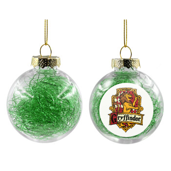 Gryffindor, Harry potter, Χριστουγεννιάτικη μπάλα δένδρου διάφανη με πράσινο γέμισμα 8cm