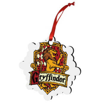 Gryffindor, Harry potter, Χριστουγεννιάτικο στολίδι snowflake ξύλινο 7.5cm