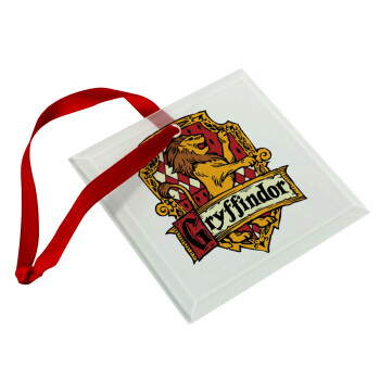 Gryffindor, Harry potter, Christmas ornament, glass square ornament 9x9cm