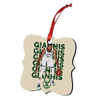 Giannis Antetokounmpo, Christmas ornament polygon wooden 7.5cm