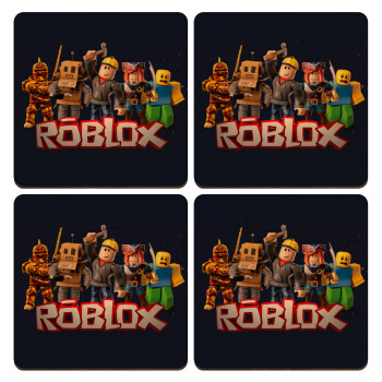 Roblox, ΣΕΤ x4 Σουβέρ ξύλινα τετράγωνα plywood (9cm)