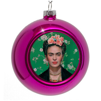 Frida Kahlo, Purple Christmas tree ornament bauble 8cm