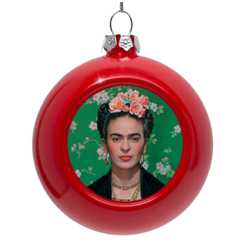 Frida Kahlo, Red Christmas tree ornament bauble 8cm