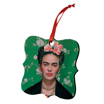 Frida Kahlo, Christmas ornament polygon wooden 7.5cm