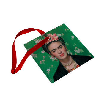 Frida Kahlo, Christmas ornament, glass square ornament 9x9cm