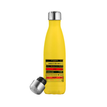 Maneskin Cassette, Yellow Stainless Steel Metallic Thermos, double-walled, 500ml