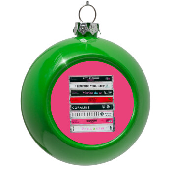 Maneskin Cassette, Green Christmas tree ornament bauble 8cm