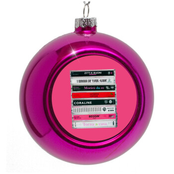 Maneskin Cassette, Purple Christmas tree ornament bauble 8cm