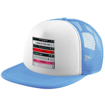 Maneskin Cassette, Καπέλο παιδικό Soft Trucker με Δίχτυ ΓΑΛΑΖΙΟ/ΛΕΥΚΟ (POLYESTER, ΠΑΙΔΙΚΟ, ONE SIZE)