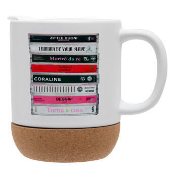 Maneskin Cassette, Ceramic coffee mug Cork (MAT), 330ml (1pcs)