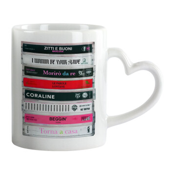 Maneskin Cassette, Mug heart handle, ceramic, 330ml