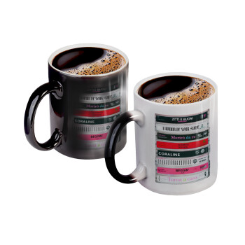 Maneskin Cassette, Color changing magic Mug, ceramic, 330ml when adding hot liquid inside, the black colour desappears (1 pcs)
