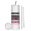 Eco friendly stainless steel tumbler 600ml, with metal straw & cleaning brush