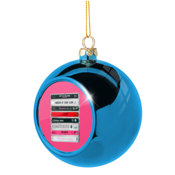 Maneskin Cassette, Blue Christmas tree ball ornament 8cm