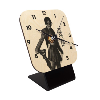 Maneskin Damiano David, Επιτραπέζιο ρολόι σε φυσικό ξύλο (10cm)