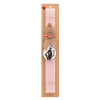 Easter Set, wooden keychain & scented flat Easter candle (30cm) (PINK)