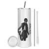 Eco friendly stainless steel tumbler 600ml, with metal straw & cleaning brush