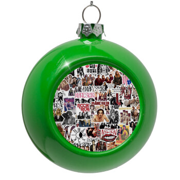 Maneskin stickers, Green Christmas tree ornament bauble 8cm