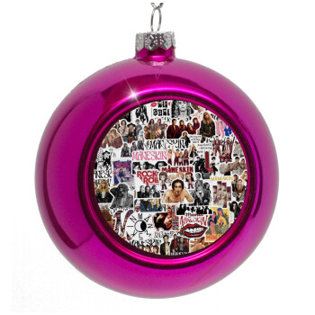 Maneskin stickers, Purple Christmas tree ornament bauble 8cm