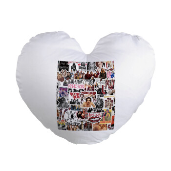 Maneskin stickers, Μαξιλάρι καναπέ καρδιά 40x40cm περιέχεται το  γέμισμα