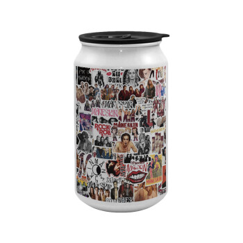 Maneskin stickers, Κούπα ταξιδιού μεταλλική με καπάκι (tin-can) 500ml