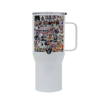 Maneskin stickers, Tumbler με καπάκι, διπλού τοιχώματος (θερμό) 750L