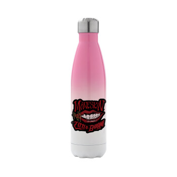 Maneskin lips, Metal mug thermos Pink/White (Stainless steel), double wall, 500ml