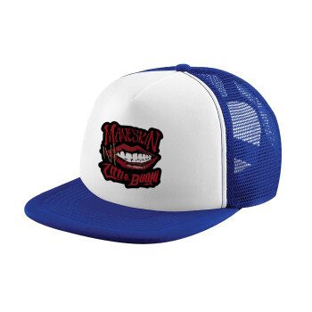 Maneskin lips, Καπέλο Ενηλίκων Soft Trucker με Δίχτυ Blue/White (POLYESTER, ΕΝΗΛΙΚΩΝ, UNISEX, ONE SIZE)