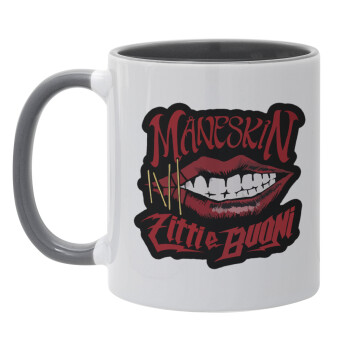 Maneskin lips, Mug colored grey, ceramic, 330ml