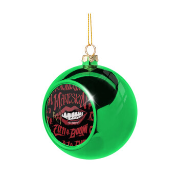 Maneskin lips, Χριστουγεννιάτικη μπάλα δένδρου Πράσινη 8cm