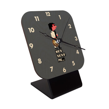 Ken sent me, Leisure Suit Larry, Quartz Table clock in natural wood (10cm)