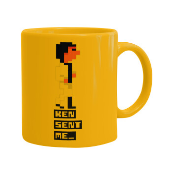 Ken sent me, Leisure Suit Larry, Ceramic coffee mug yellow, 330ml (1pcs)