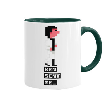 Ken sent me, Leisure Suit Larry, Mug colored green, ceramic, 330ml