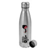 Metallic water bottle, stainless steel, 750ml