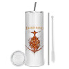 Tumbler stainless steel 600ml, with metal straw & cleaning brush