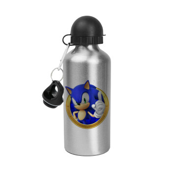 Sonic the hedgehog, Metallic water jug, Silver, aluminum 500ml