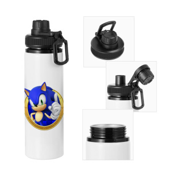 Sonic the hedgehog, Metal water bottle with safety cap, aluminum 850ml