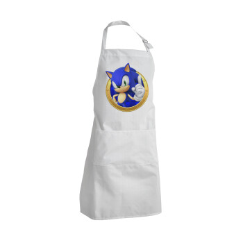 Sonic the hedgehog, Adult Chef Apron (with sliders and 2 pockets)