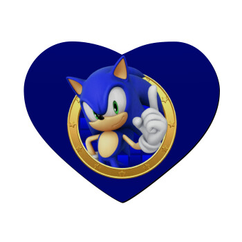 Sonic the hedgehog, Mousepad heart 23x20cm