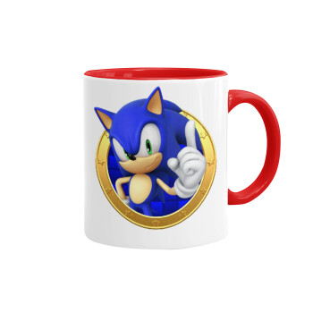 Sonic the hedgehog, Mug colored red, ceramic, 330ml