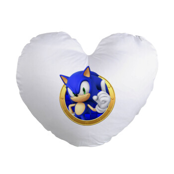 Sonic the hedgehog, Μαξιλάρι καναπέ καρδιά 40x40cm περιέχεται το  γέμισμα