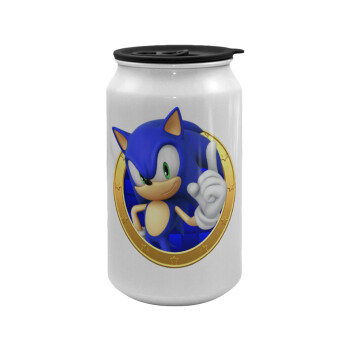 Sonic the hedgehog, Κούπα ταξιδιού μεταλλική με καπάκι (tin-can) 500ml