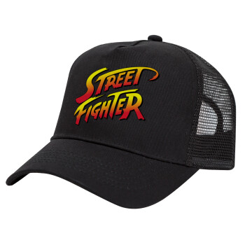 Street fighter, Trucker Hat with Mesh, Black, (COTTON, KIDS, UNISEX, ONE SIZE)