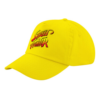 Street fighter, Child's Baseball Cap, 100% Cotton Twill, Yellow (COTTON, CHILD, UNISEX, ONE SIZE)