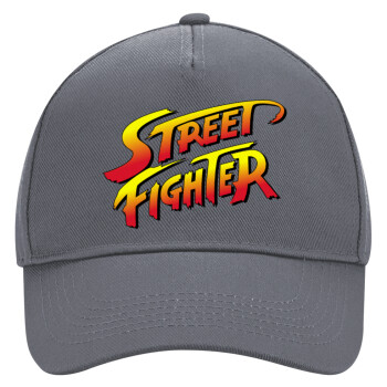 Street fighter, Ultimate Adult Hat Grey, (100% COTTON DRILL, ADULT, UNISEX, ONE SIZE)