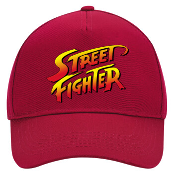 Street fighter, Adult Ultimate Hat RED, (100% COTTON DRILL, ADULT, UNISEX, ONE SIZE)